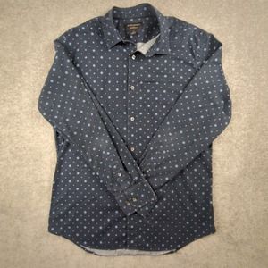 Banana Republic Button Down Shirt Mens Large Non-Iron Slim Fit Blue Geometric